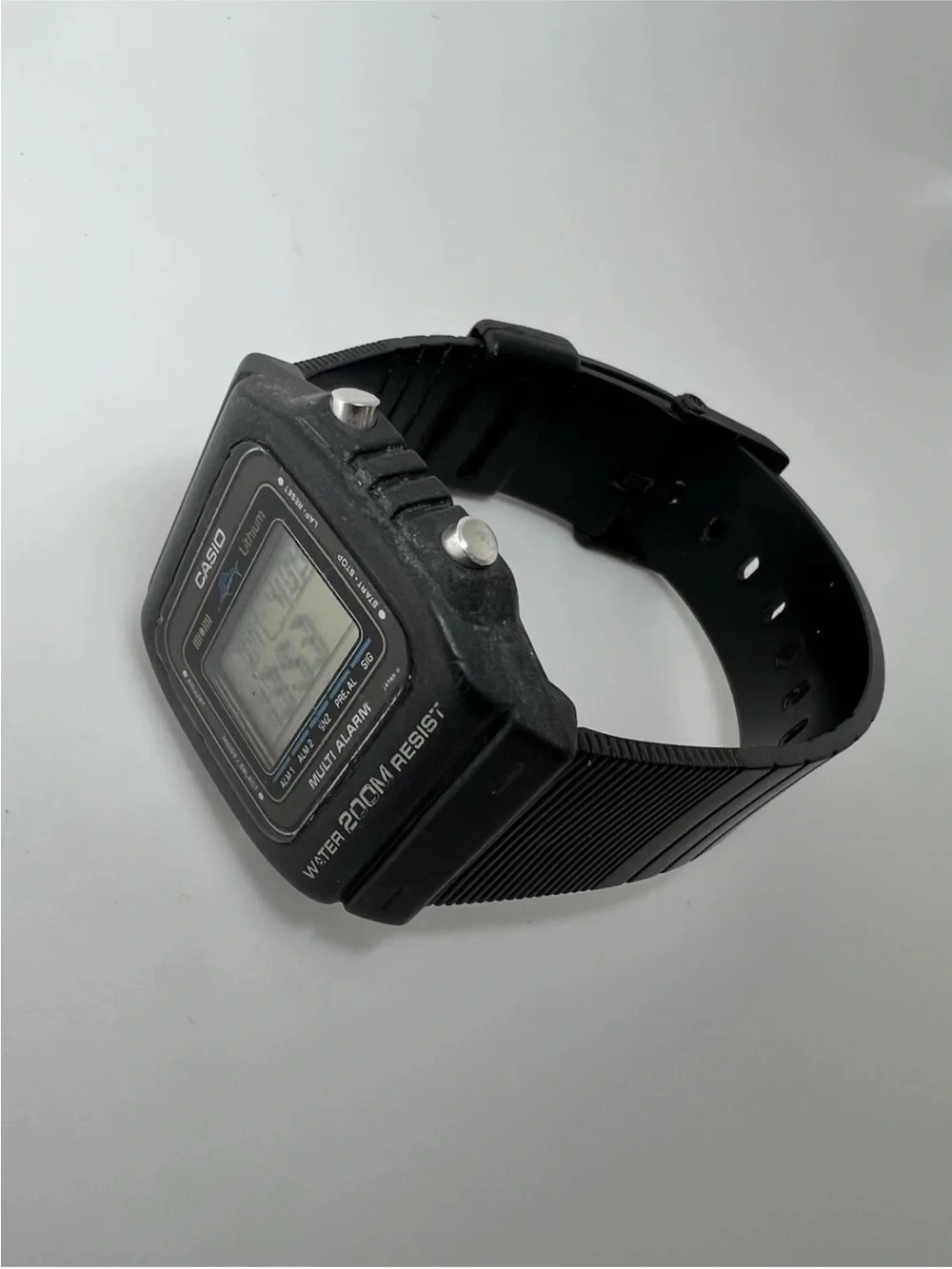 Rare Casio DW-200 marlin Black Digital Multi Alarm Watch